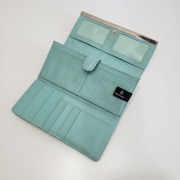 Woven Print Light Teal Woman's Wallet, Approx. 8 x 4 - Picture 3 of 7